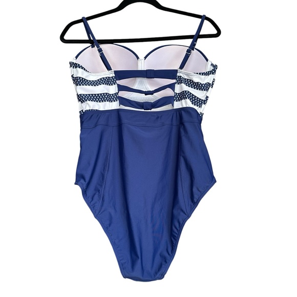 Retro VENUS Nautical One Piece Boosting Wire Support Swimsuit Size 14 - Picture 3 of 11